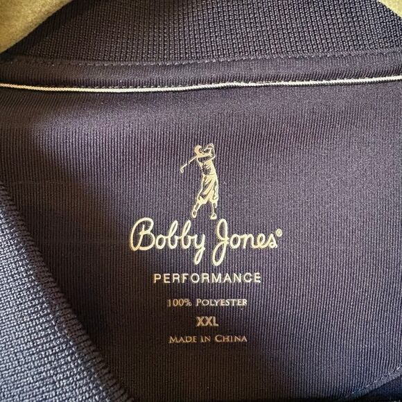 Bobby Jones Performance Moselem Springs Golf Club Stripe Polo Navy XXL - Picture 2 of 13
